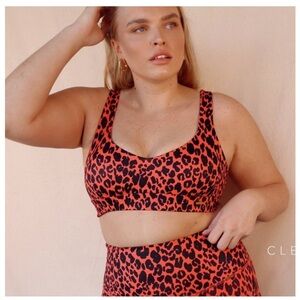 Cleo Harper Jordana Savannah Leopard Print‎ Sports Bra L